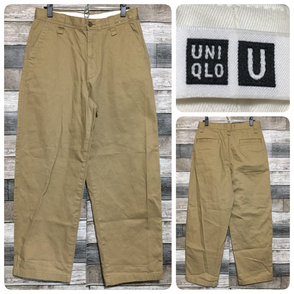 Uniqlo U Twill Relaxed Baggy Straight Pants Men’s 30 Tan (Inseam 29) 100% Cotton - Picture 1 of 10